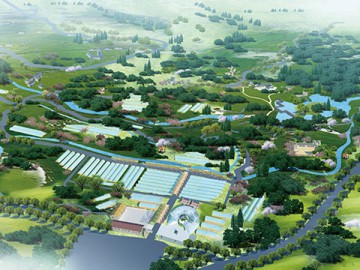仰天农庄——庆丰基地村旅游休闲度假区整体鸟瞰图